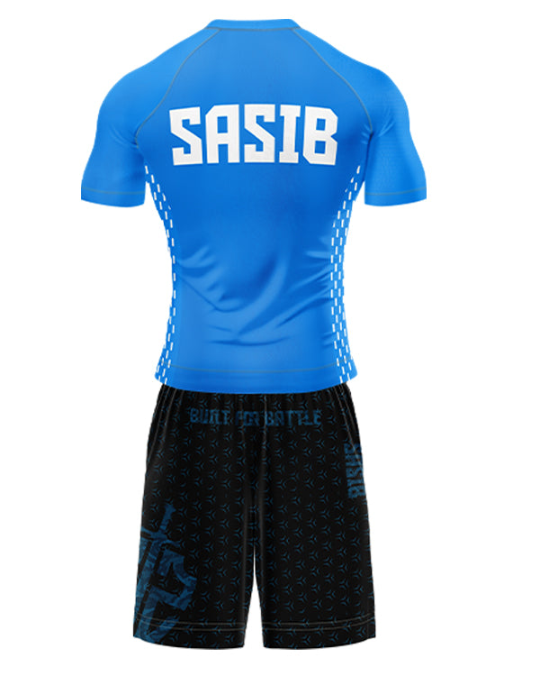 SASIB OG Rashguard - Blue + SASIB Shield TRAINING Shorts - Blue