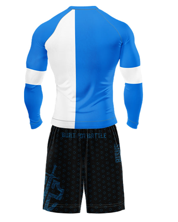 SASIB OG Full Sleeve Rashguard - Blue + SASIB Shield TRAINING Shorts - Blue