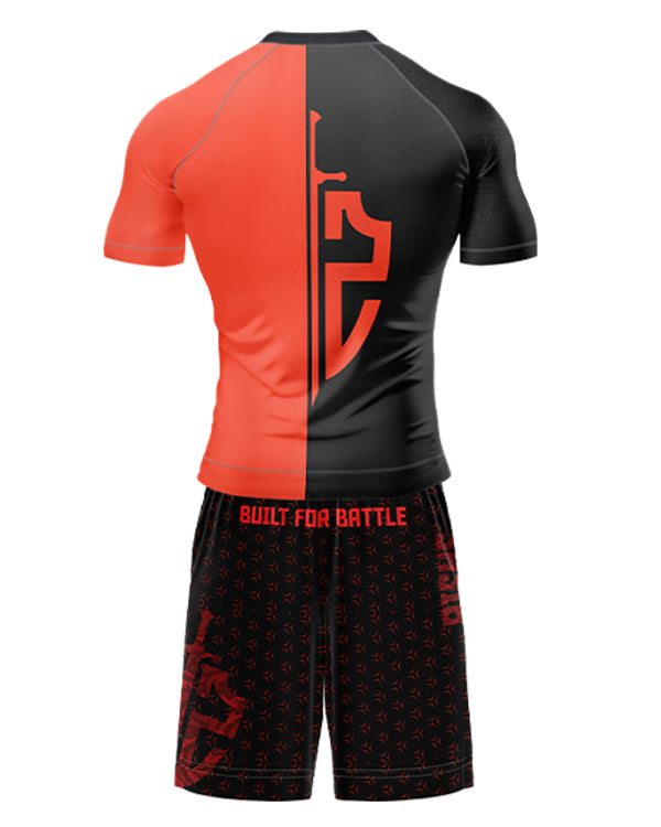 SASIB Yin & Yang Rashguard - Red | Black + SASIB Shield TRAINING Shorts - Red