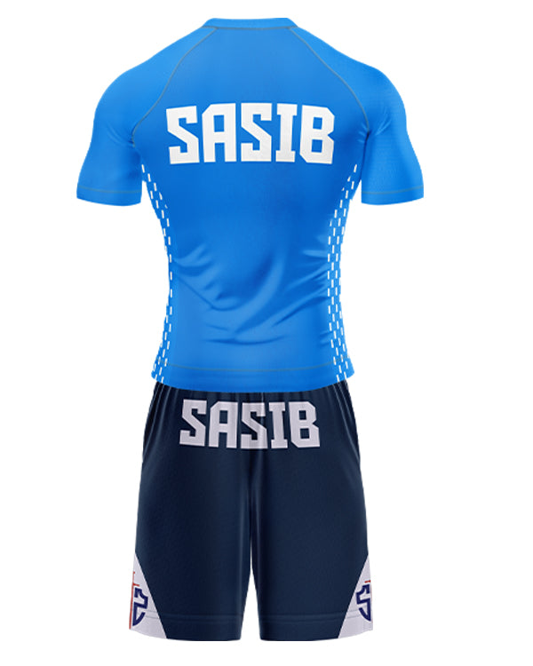 SASIB OG Rashguard - Blue + SASIB Solid MMA Shorts - Blue