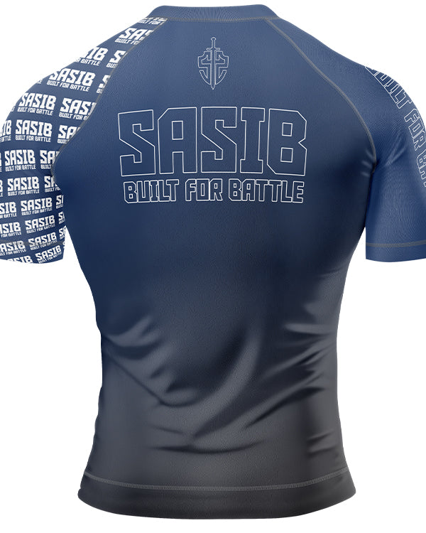 Sasib BattleForge Rashguard Compression - - Half Sleeves Blue