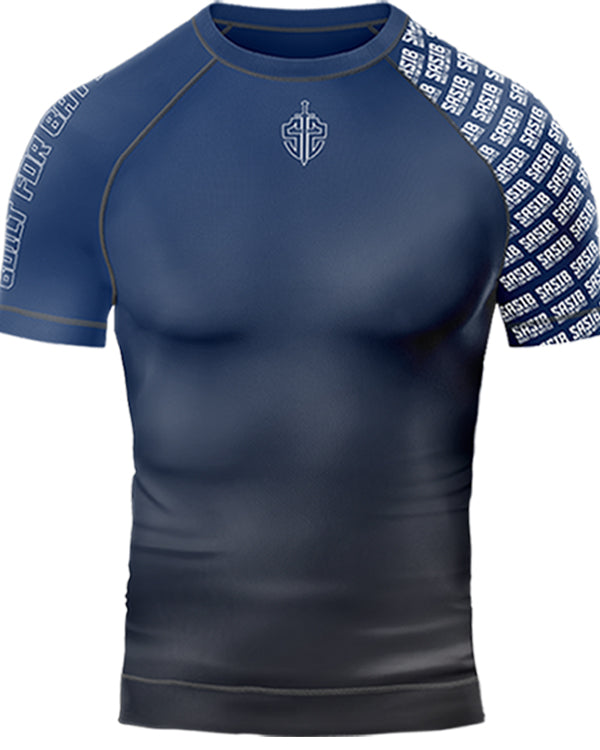 Sasib BattleForge Rashguard Compression - - Half Sleeves Blue