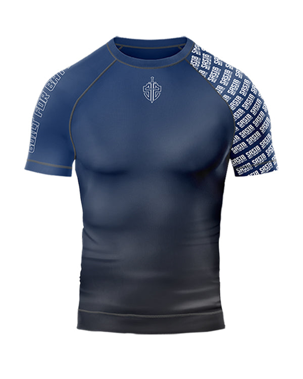 Sasib BattleForge Rashguard Compression - - Half Sleeves Blue