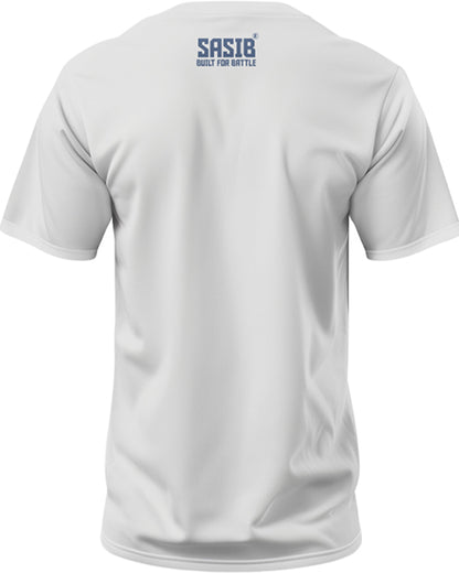 SASIB White Titan Round Neck Cotton T-Shirts