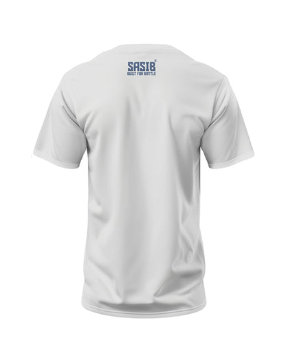SASIB White Titan Round Neck Cotton T-Shirts