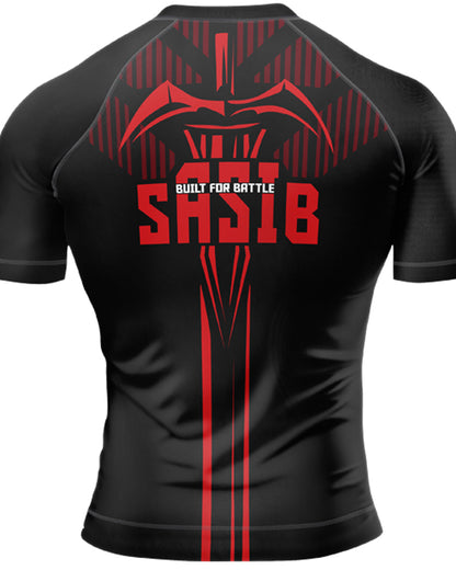 SASIB Crimson Shield Rashguard Compression - Half Sleeves Red
