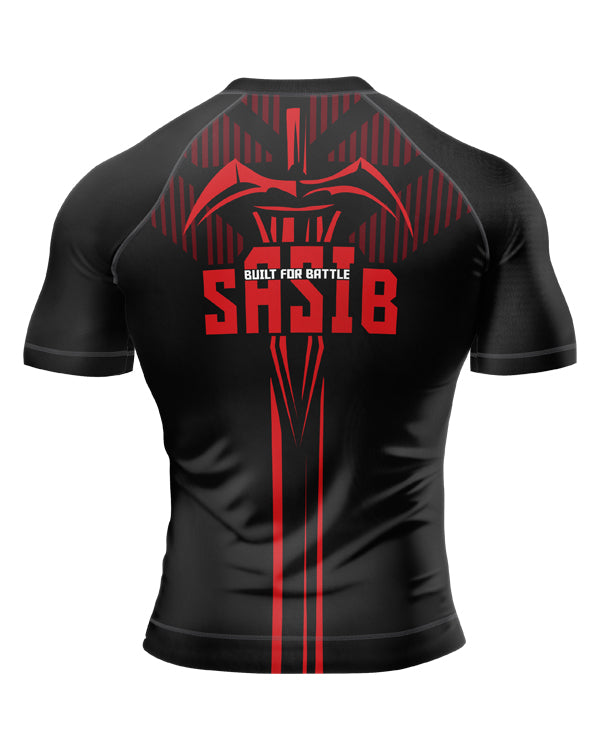 SASIB Crimson Shield Rashguard Compression - Half Sleeves Red
