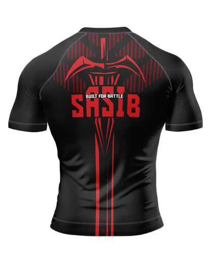 SASIB Crimson Shield Rashguard Compression - Half Sleeves Red