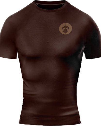 SASIB Dominator Rashguard Compression Half Sleeves Brown