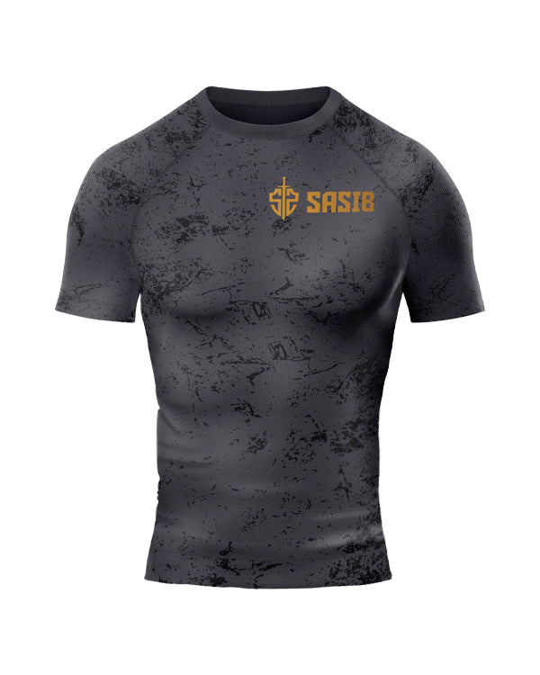 Sasib Onyx Gladiator Rashguard Compression - Half Sleeves Grey