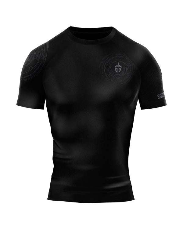 SASIB Stealth Rashguard Compression - Half Sleeves Black