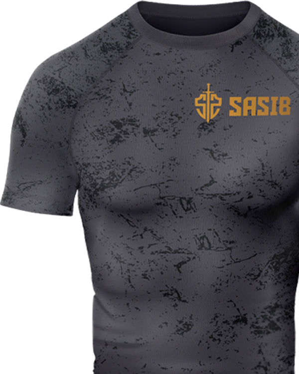 Sasib Onyx Gladiator Rashguard Compression - Half Sleeves Grey