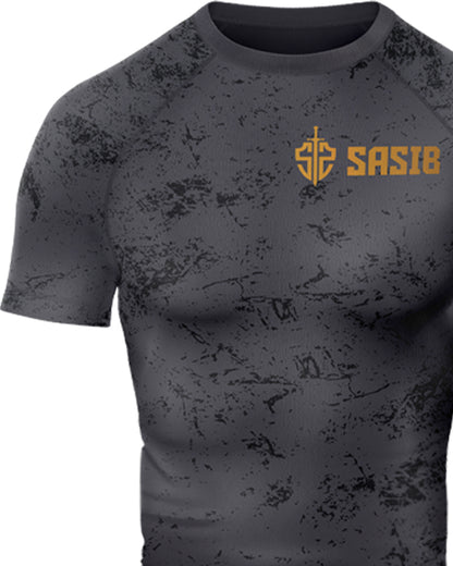 Sasib Onyx Gladiator Rashguard Compression - Half Sleeves Grey