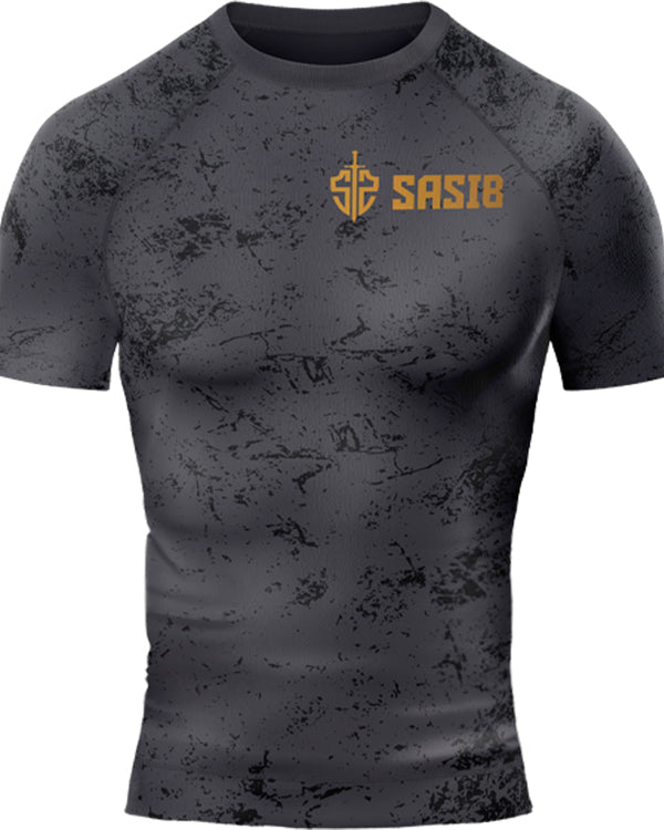 Sasib Onyx Gladiator Rashguard Compression - Half Sleeves Grey